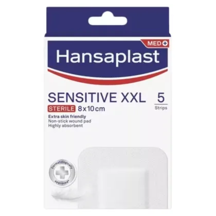 HANSAPLAST-SENSITIVE-X-XL-10-5S. extra skin friendly, non-stick wound pad, high absorbent