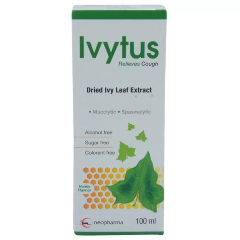 IVYTUS-COUGH-SYRUP-100-ML. dried ivy leaf extract, mucolytic, spasmolytic,