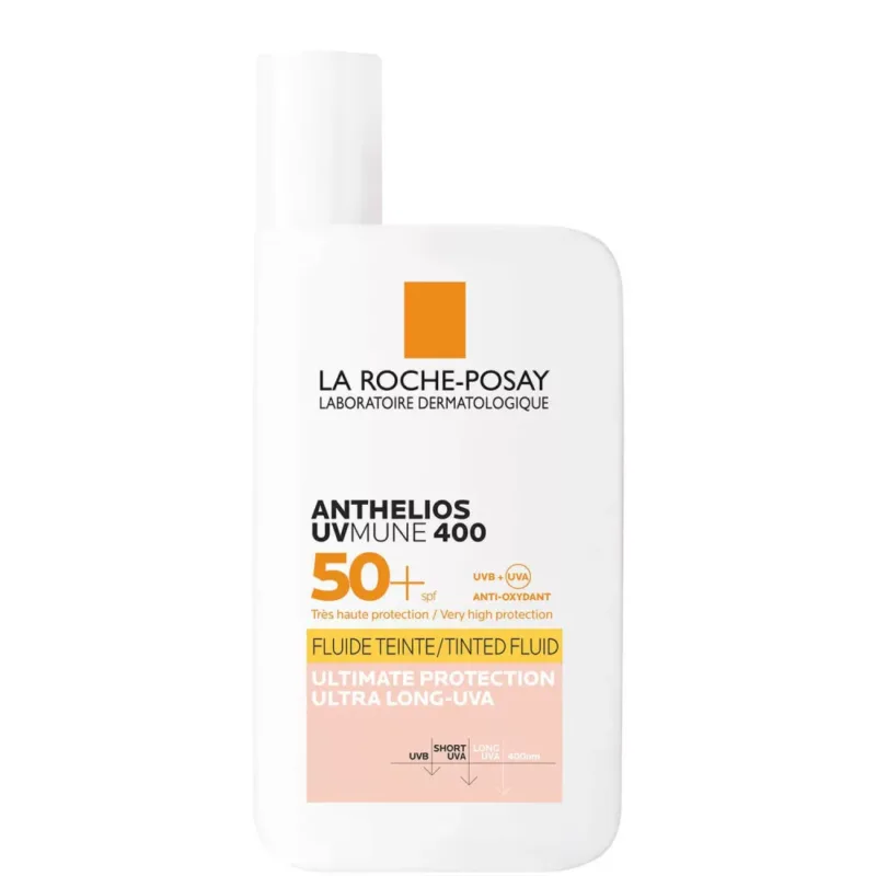 La Roche Posay ANTH-UVMUNE-TINTED-SPF-50+ sun care, skin care. skincare, sunscreen, sun block, tinted fluid, ultimate protection, ultra long UVA
