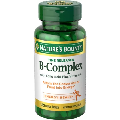 NATURE'S-BOUNTY-B-COMPLEX +VITAMIN-C-Tablets with folic acid plus vitamin C, aids in the conversion of food into energy, energy health, vitamin supplement