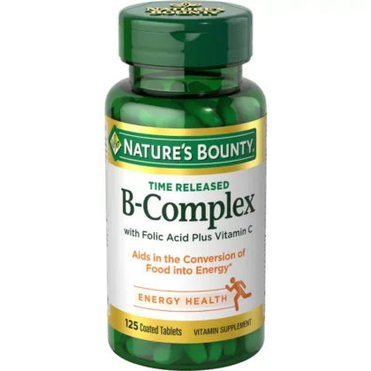 NATURE'S-BOUNTY-B-COMPLEX +VITAMIN-C-Tablets with folic acid plus vitamin C, aids in the conversion of food into energy, energy health, vitamin supplement