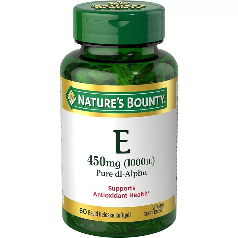 NATURE'S-BOUNTY-VIT-E-400-MG-supports antioxidant health, vitamin supplement