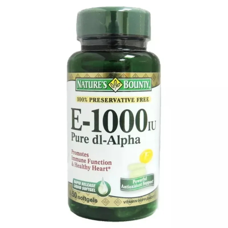 NATURE'S-BOUNTY-VITAMINE-E-1000-IU-PURE-promotes immune function and healthy heart