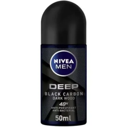 NIVEA-DEEP-BLK-CARBON-DARK- WOOD-ROLL-ON -anti-perspirant, anti-bacterial