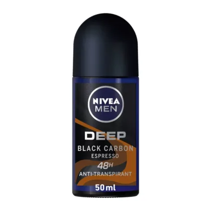 NIVEA-DEEP-BLK-CARBON-ESPRESSO-ROLL-ON-anti-transpirant, 48 hours