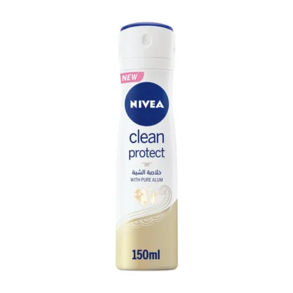 NIVEA-DEODORANT-WOMEN-SPRAY-CLEAN-PROTECT-with pure alum