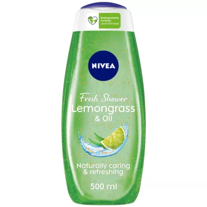 NIVEA-FRESH-LEMON-GRASS-AND-OIL-SHOWER-GEL-naturally caring and refreshing, skincare