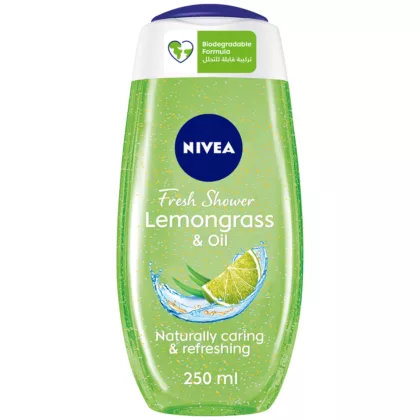 NIVEA-LEMON-GRASS-OIL-SHOWER-GEL-fresh shower, naturally caring and refreshing, skincare, skin care