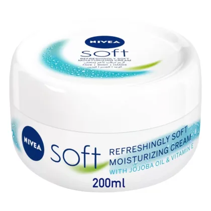 NIVEA-SOFT-CREAM-refreshingly soft moisturizing cream with jojoba oil and vitamin E, skin care