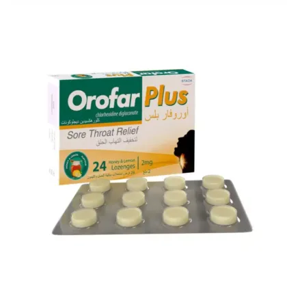 OROFAR-PLUS-HONEY LEMON-LOZENGES-24-S. SORE THROAT RELIEF