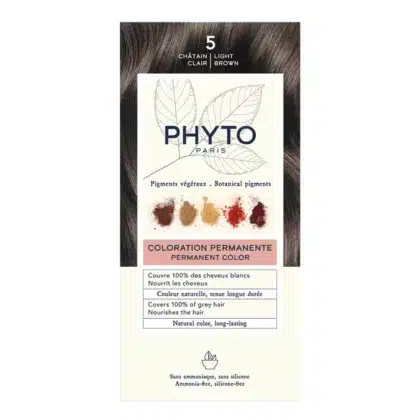 PHYTO-COLOR-LIGHT-BROWN-PERMANENT-COLOR-5-KIT. hair care, hair pigment