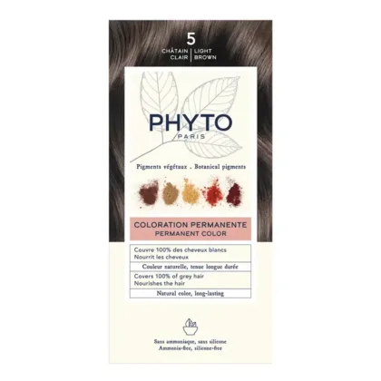 PHYTO-COLOR-LIGHT-BROWN-PERMANENT-COLOR-5-KIT. hair care, hair pigment