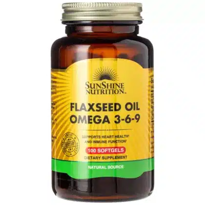 SUN-SHINE-N-ORG-FLAX-SEED-OIL-OMEGA-3-6-9-supports heart health and immune function, dietary supplement