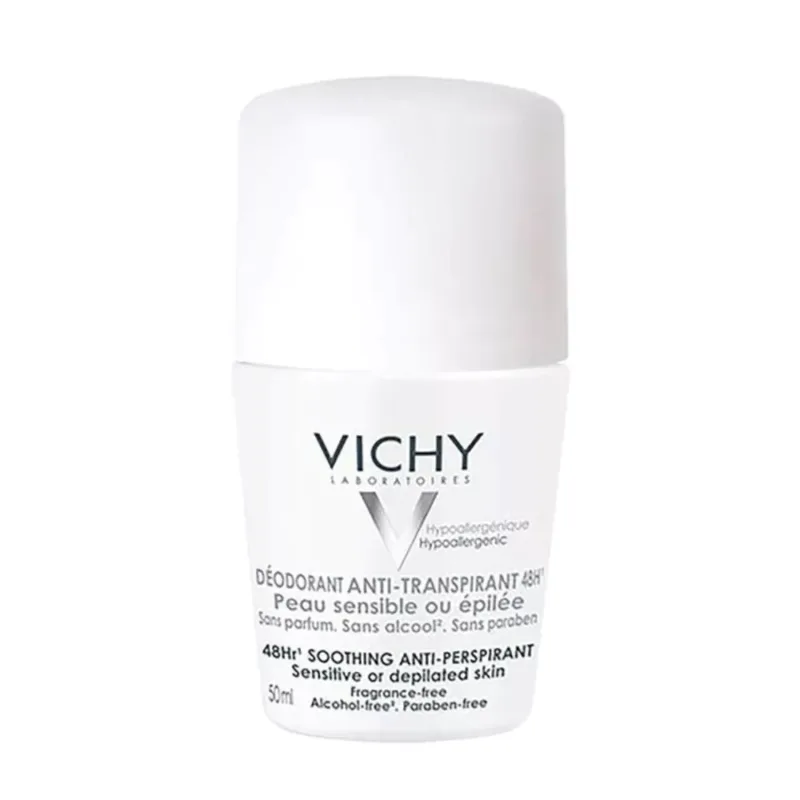 VICHY-DEO-ROLL-ON-48-HR-AP-INTENSIVE-50-ML. deodorant, soothing anti-perspirant, sensitive or depilated skin
