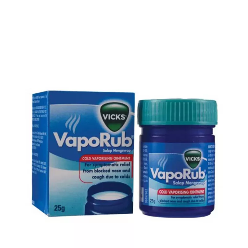 VICKS-VAPORUB-25-G. for symptomatic relief from blocked nose and cough due to colds