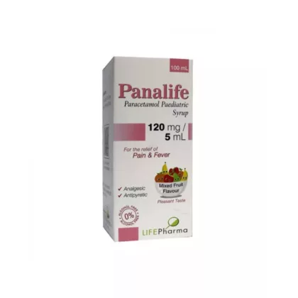 PANALIFE-120-MG-5ML-100-ML-GLASS-BOTTLE for the relief of pain and fever, analgesic and antipyretic