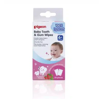 PIGEON-BABY-TOOTH-GUM-STRAWBERRY. baby tooth and gum wipes, mouth and dental care, teeth health