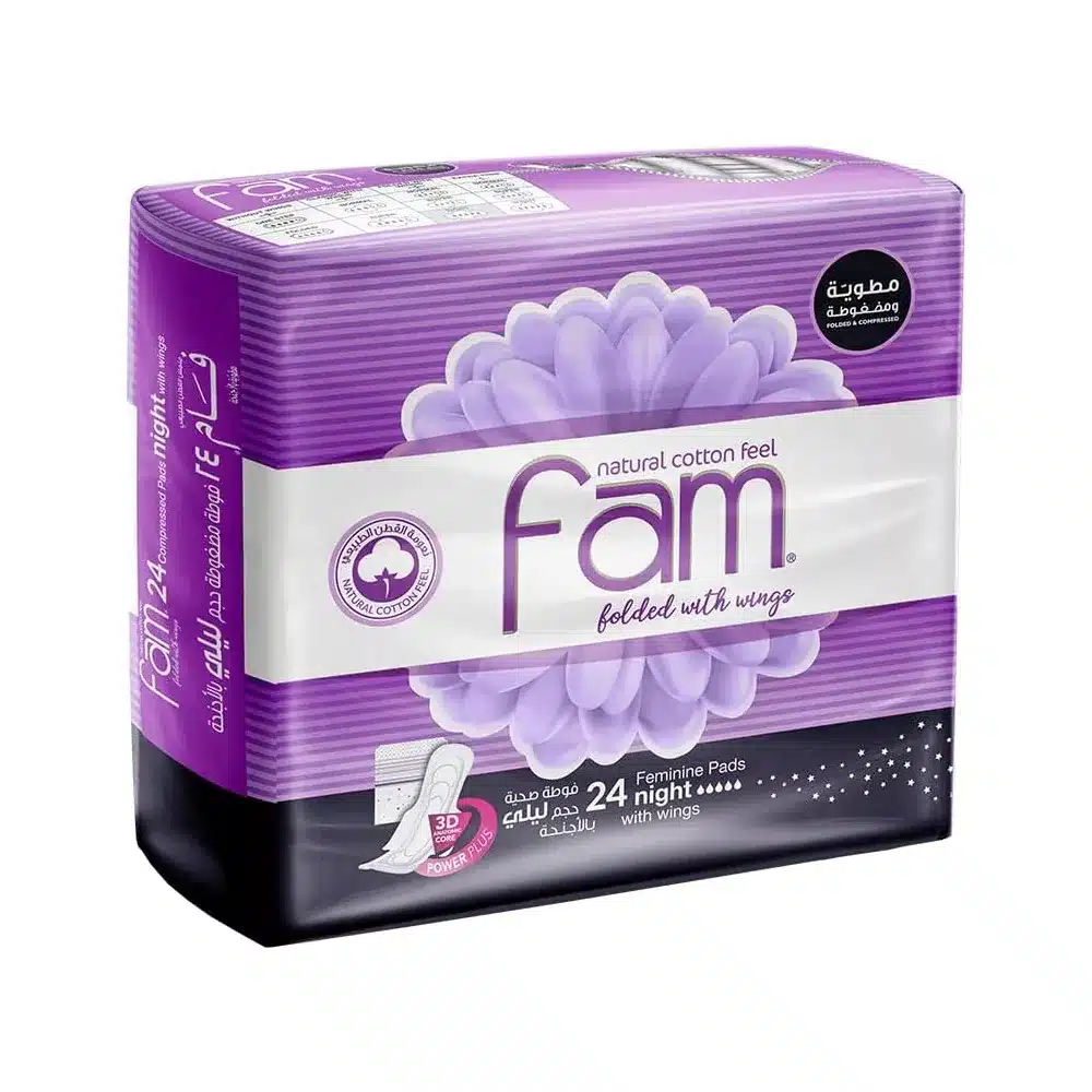 FAM-FEMININE-PADS-NIGHT-feminine health, menstruation