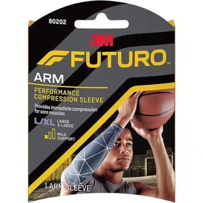 FUTURO-L-XL-COMPRESSION-SLEEVE-ARM. provides immediate compression