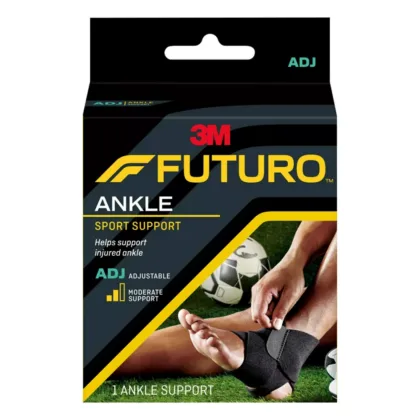 FUTURO-(R)-SPORT-MOIST-CONTROL-ANKLE-ADJ. support injured ankle, sports injury