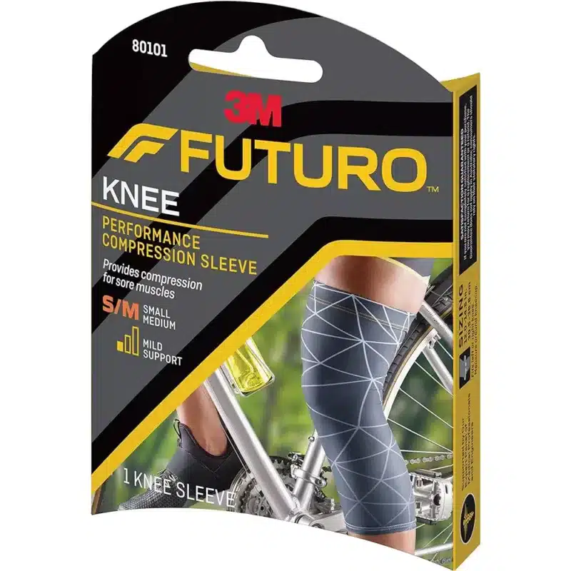 FUTURO-S-M-COMPRESSION-SLEEVE-KNEE. performance compression sleeve, for sore muscles, sports injury