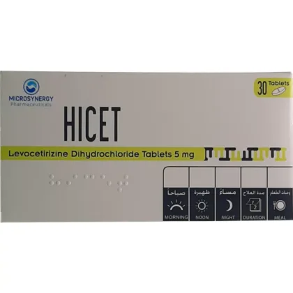 HICET-5-MG-30-S-TABLETS treat various allergic conditions such as hay fever, conjunctivitis and some skin reactions, and reactions to bites and stings.