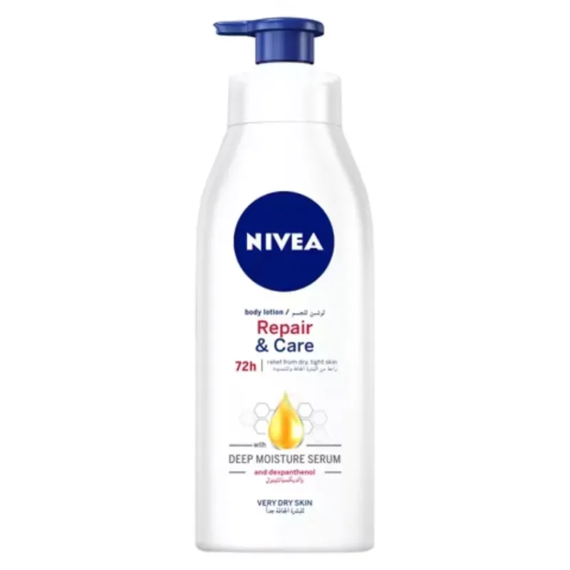 NIVEA-REPAIR-AND-CARE-BODY-LOTION-skincare, smooth skin, deep moisture serum